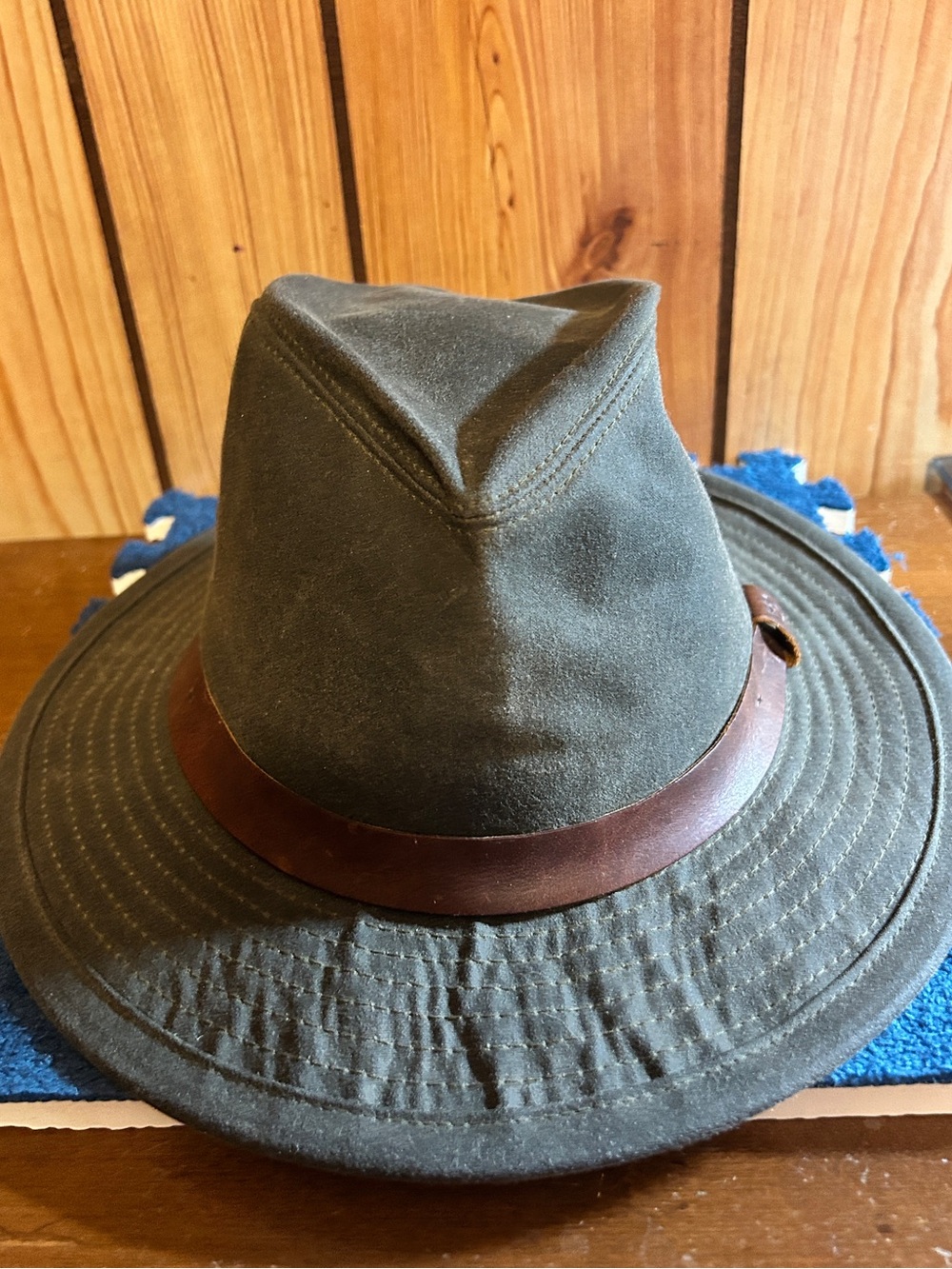 Tom Beckbe x Ducks Unlimited DU Field Hat Wetlands Green Waxed Cotton Size L